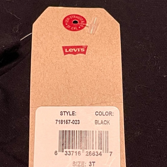LEVI'S red tab logo black short sleeve tee shirt 3T, new with tags - Picture 3 of 5